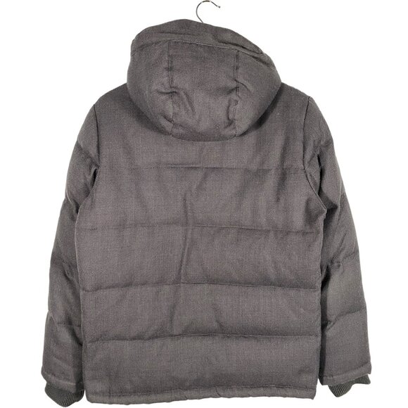 Beams Button Up Wool Hooded Utility Puffer Parka Gray mens size JPN medium - Picture 2 of 11